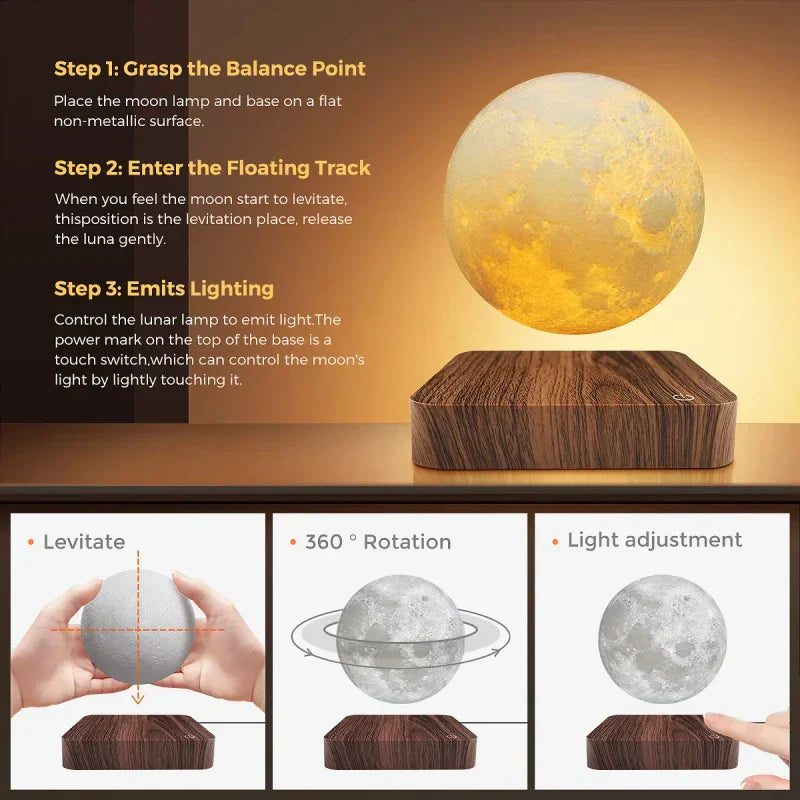 Étapes pour faire léviter la lampe lune