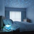 Lampe cube projetant des vagues au plafond d'une chambre