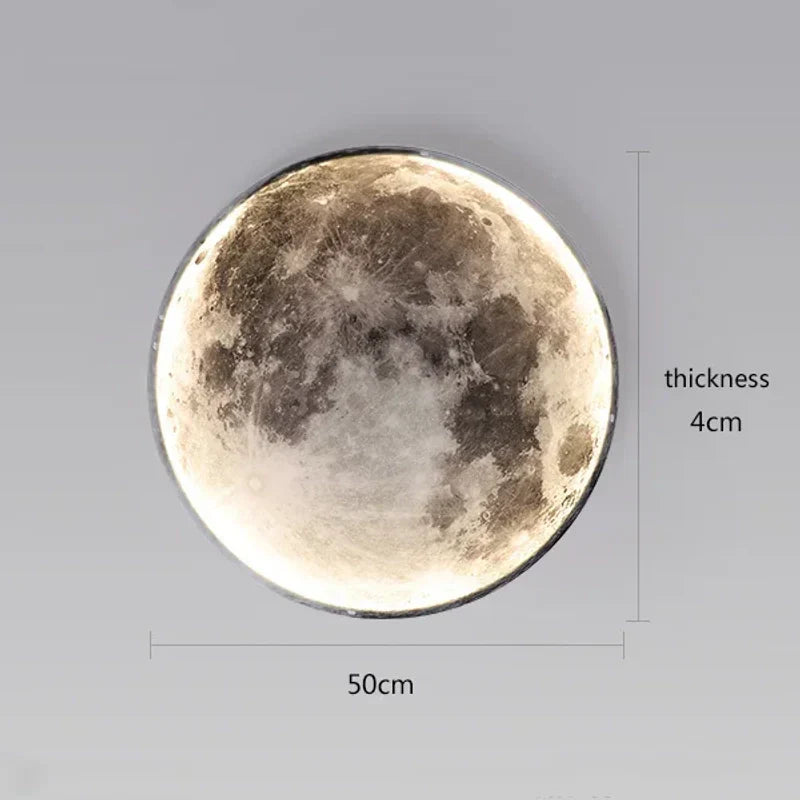 Dimensions de l'applique lune 50 cm, épaisseur 4 cm