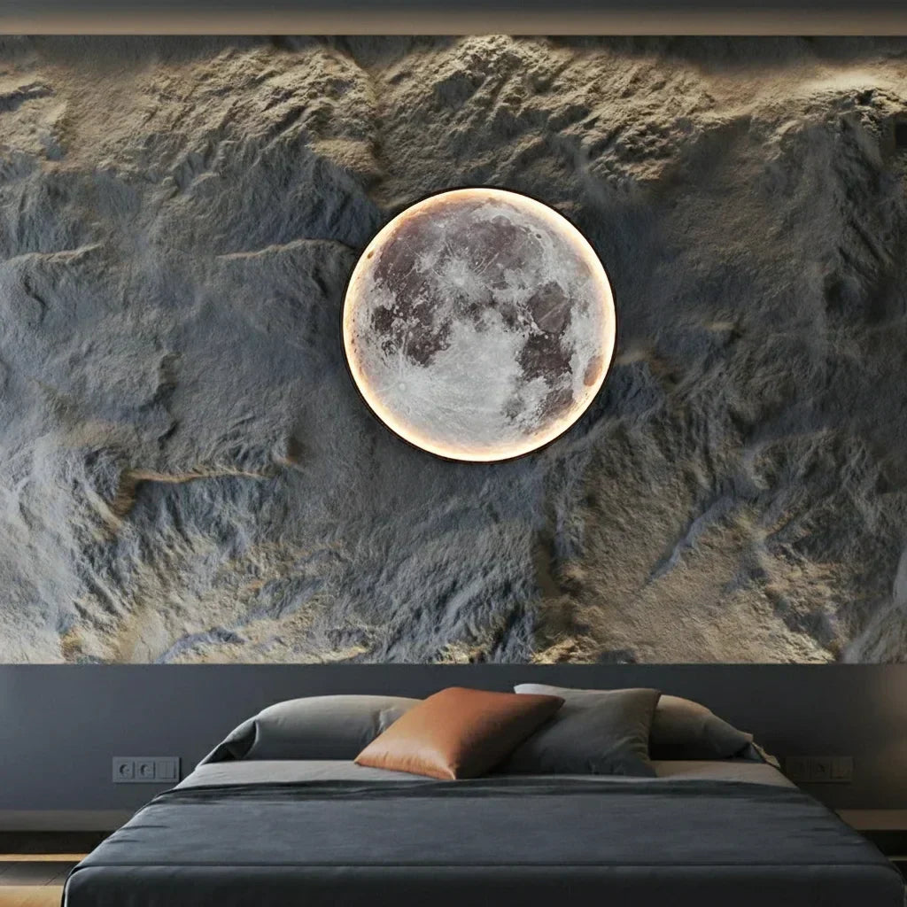Applique murale lune dans une chambre moderne