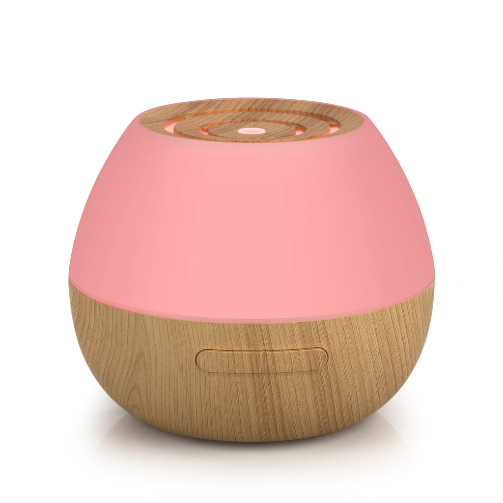 Diffuseur d'huiles essentielles effet bois avec lumière d'ambiance rose