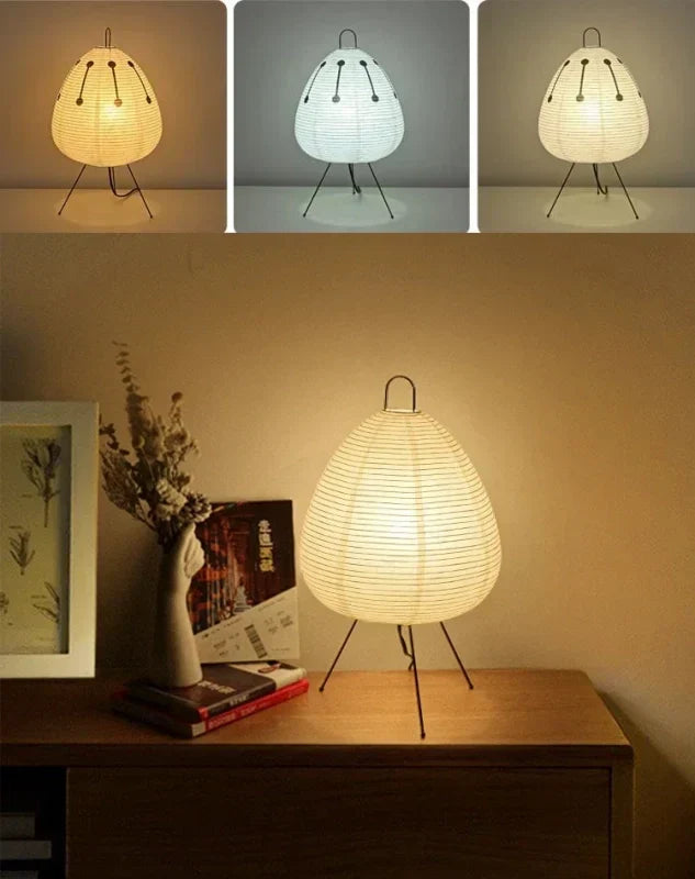 Lampe papier de riz en différentes teintes de lumière
