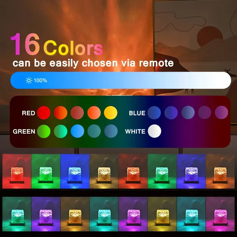 Les 16 couleurs de la lampe cube
