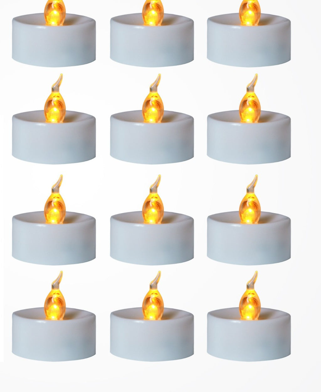 Douze bougies chauffe-plat LED à flamme jaune