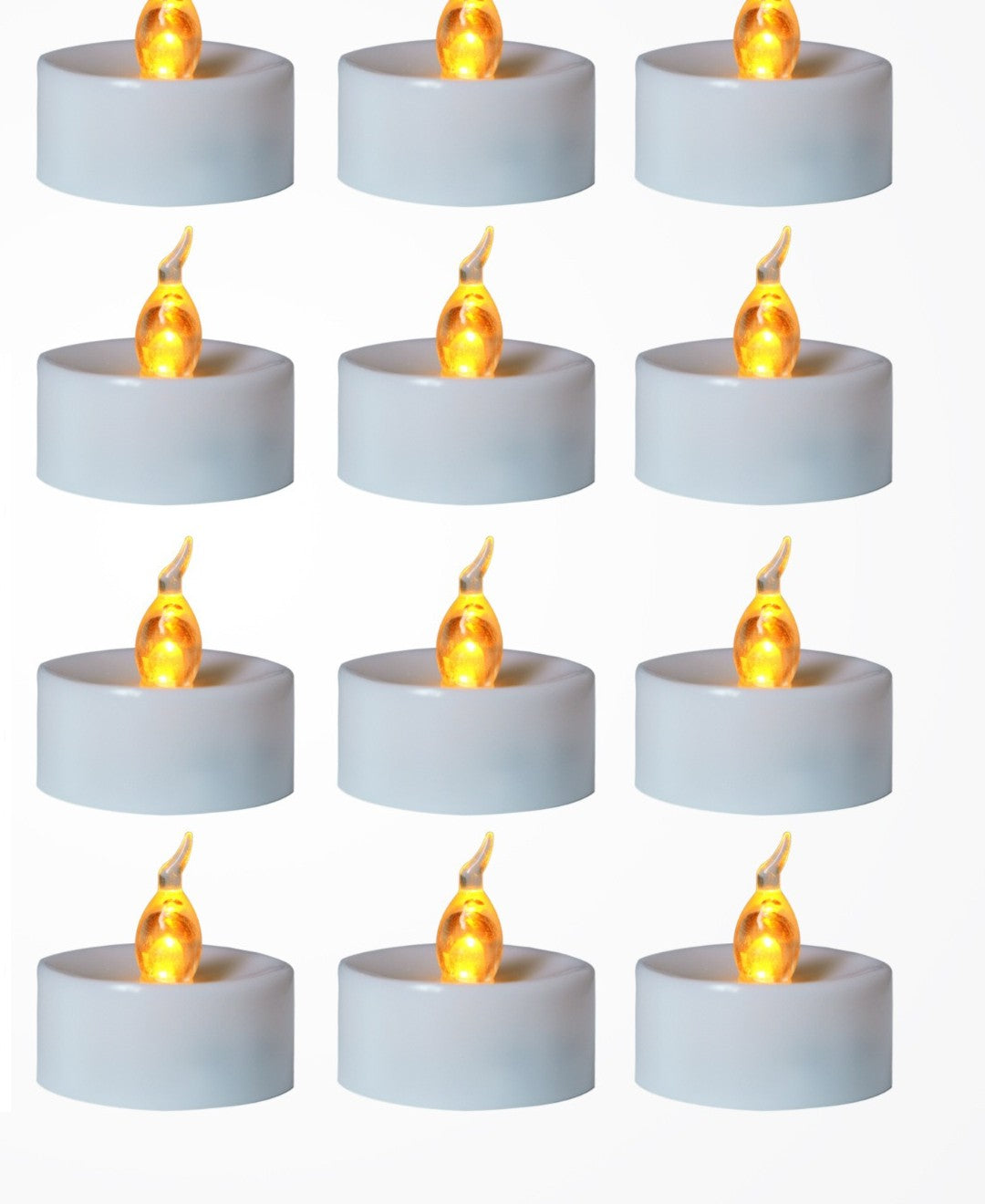 Douze bougies chauffe-plat LED à flamme jaune