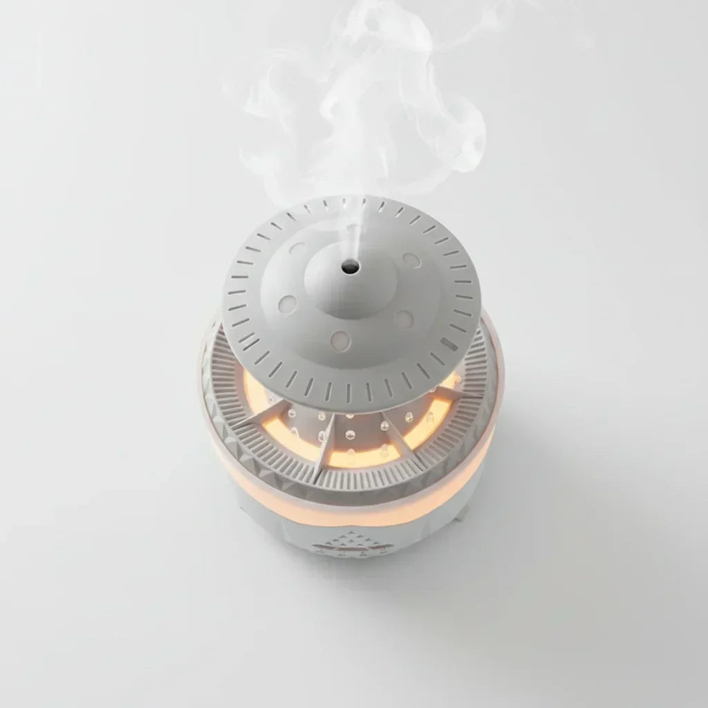 Humidificateur nuage allumé vu de dessus