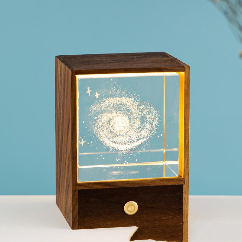 Cube de cristal gravé de la Voie lactée