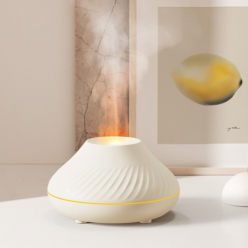 Diffuseur d’arômes blanc effet flamme orangée