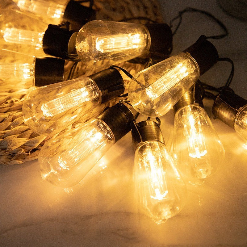 Ampoules rétro en forme de goutte allumées