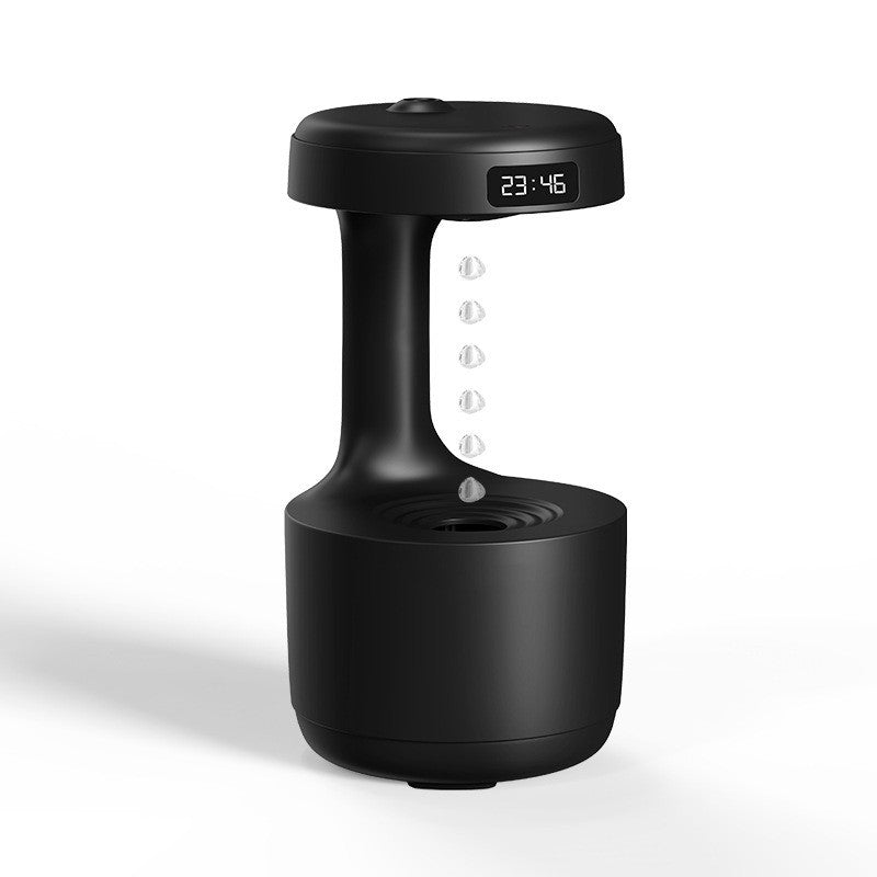 Humidificateur à gouttes suspendues noir avec horloge