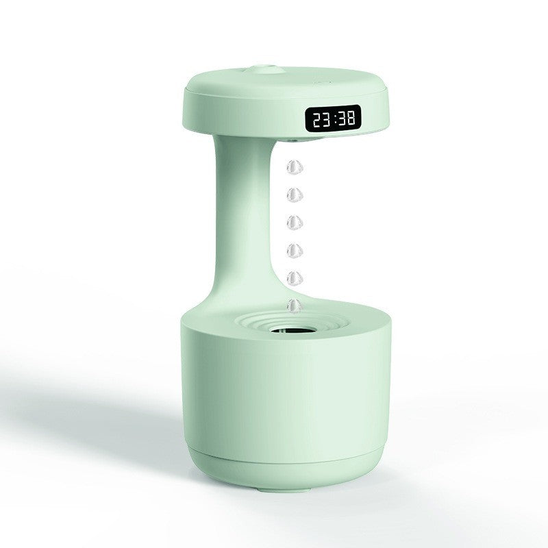 Humidificateur à gouttes suspendues vert sauge avec horloge