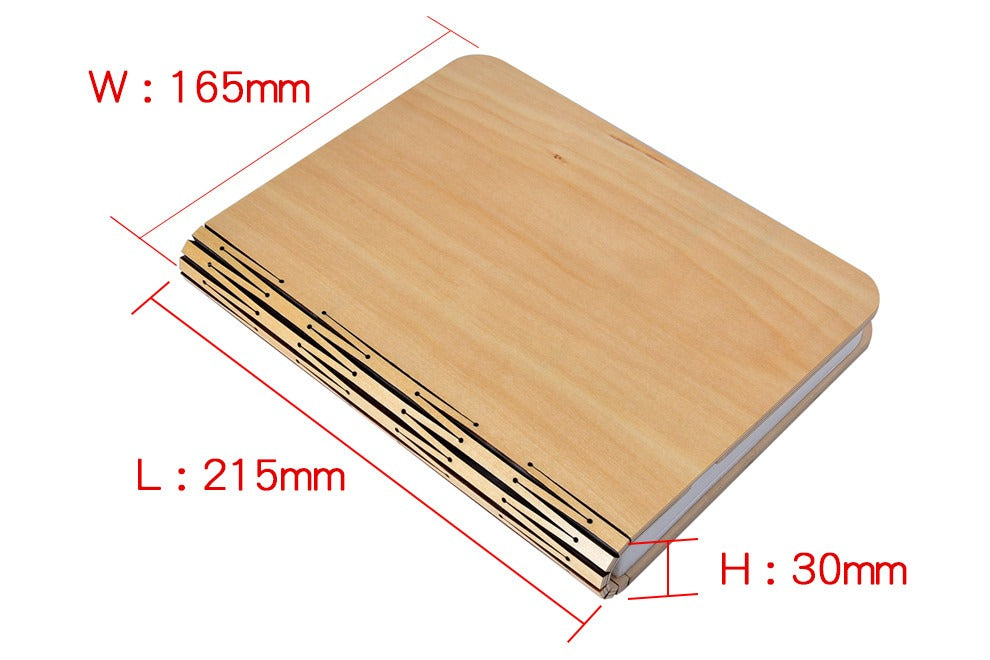 Dimensions de la lampe livre : 21,5 × 16,5 × 3 cm
