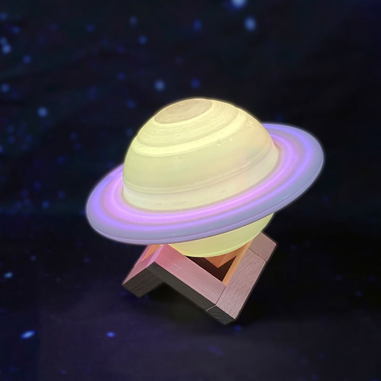 Lampe Saturne imprimée en 3D, anneaux lumineux