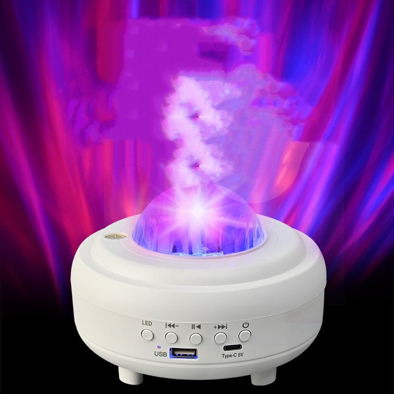Projecteur nébuleuse diffusant des nuages lumineux violets et bleus